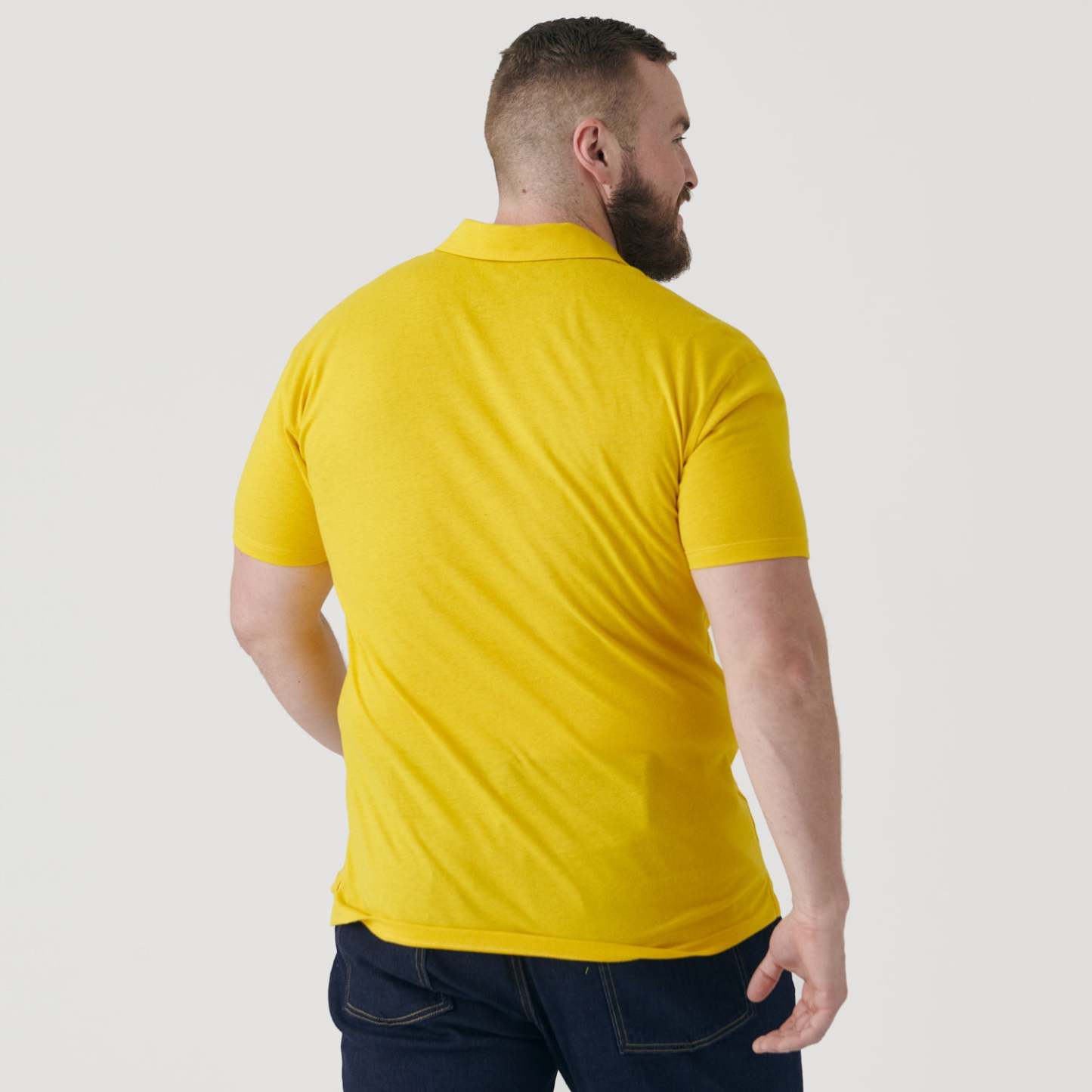 Yellow Short Sleeve Polo-VibeCloset
