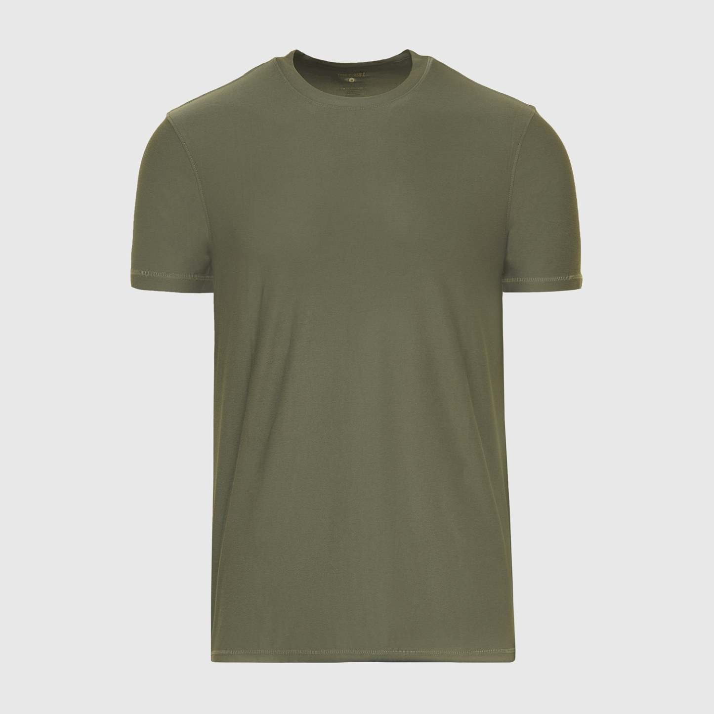 Military Green Active Crew Neck Tee-VibeCloset