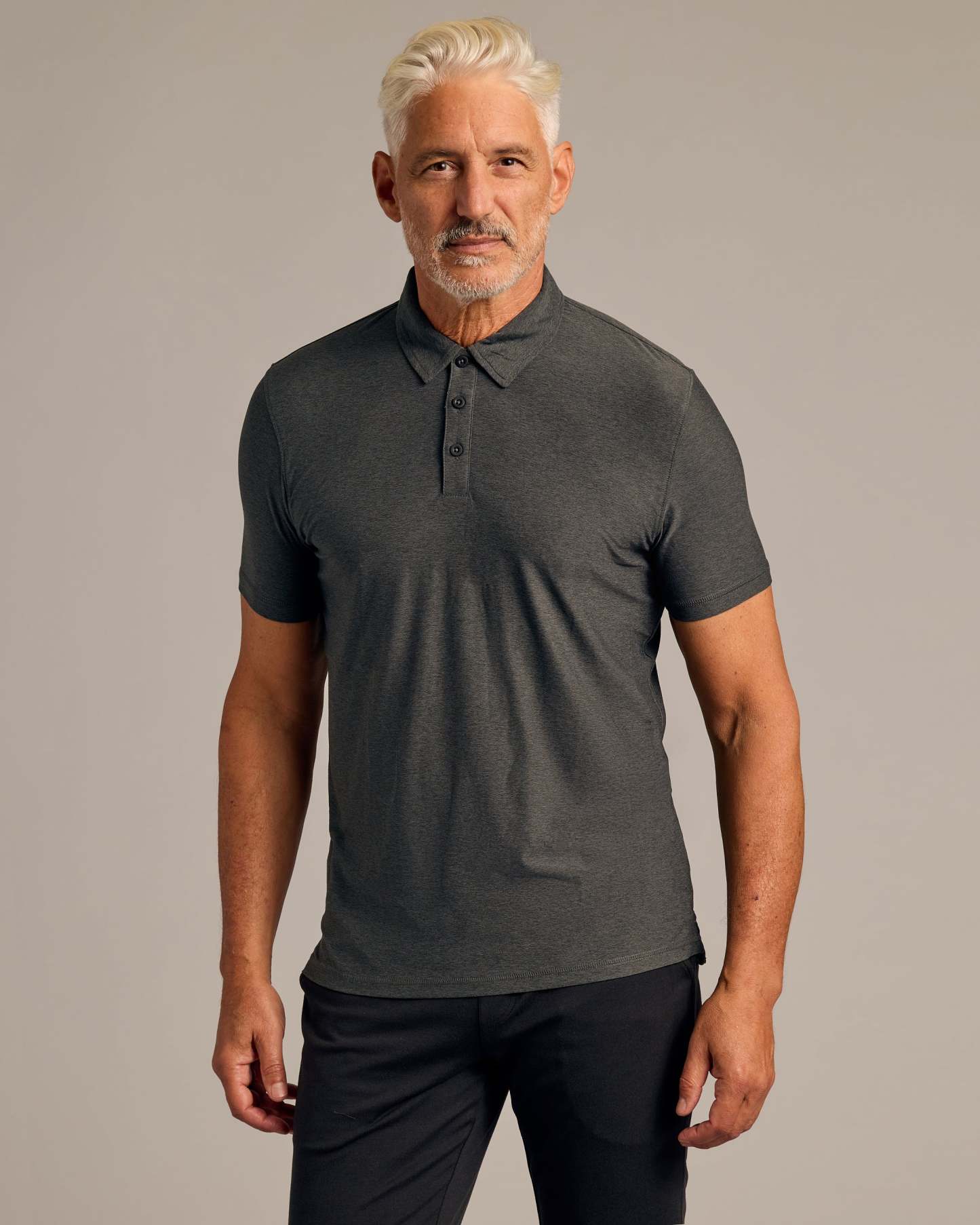 Charcoal Heather Gray Active Polo 2.0-VibeCloset