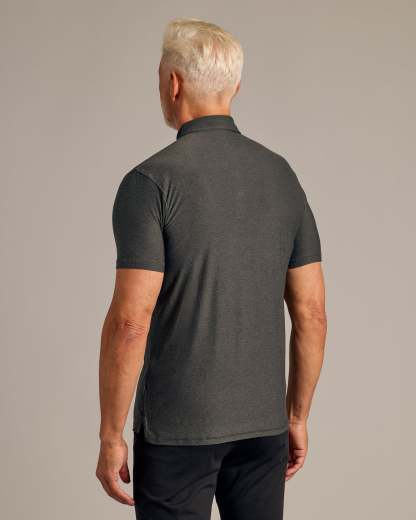 Charcoal Heather Gray Active Polo 2.0-VibeCloset