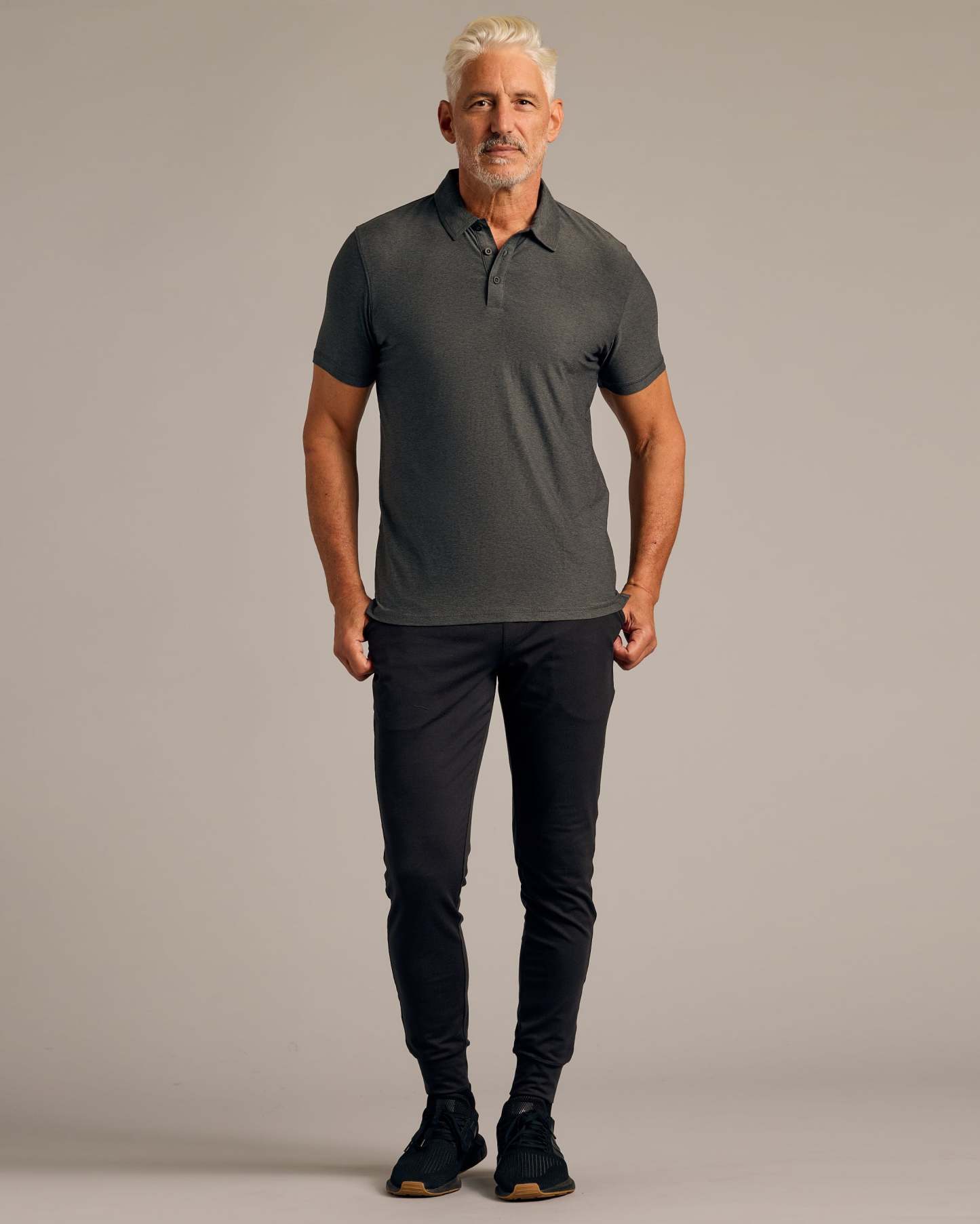 Charcoal Heather Gray Active Polo 2.0-VibeCloset