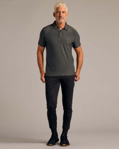 Charcoal Heather Gray Active Polo 2.0-VibeCloset