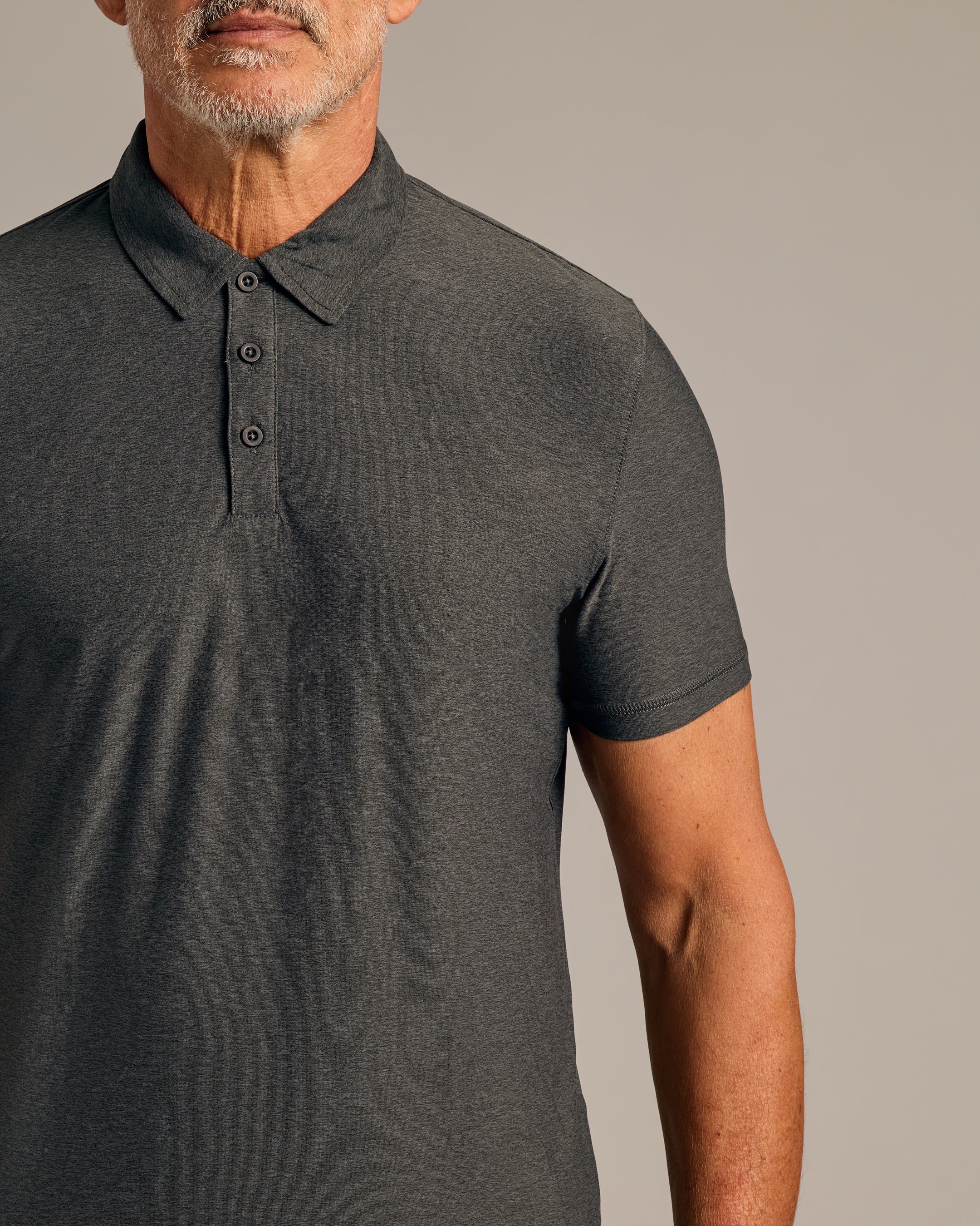 Charcoal Heather Gray Active Polo 2.0-VibeCloset