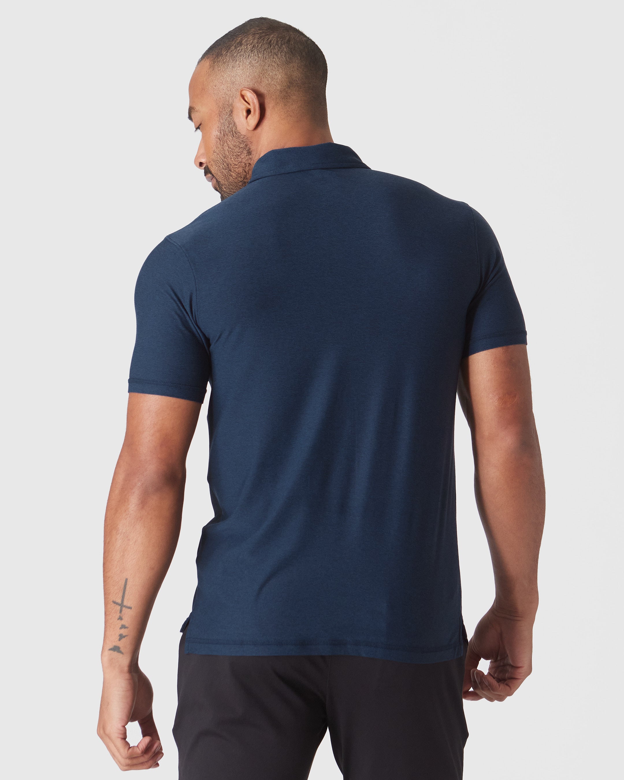 Dark Heather Cadet Active Polo 2.0-VibeCloset