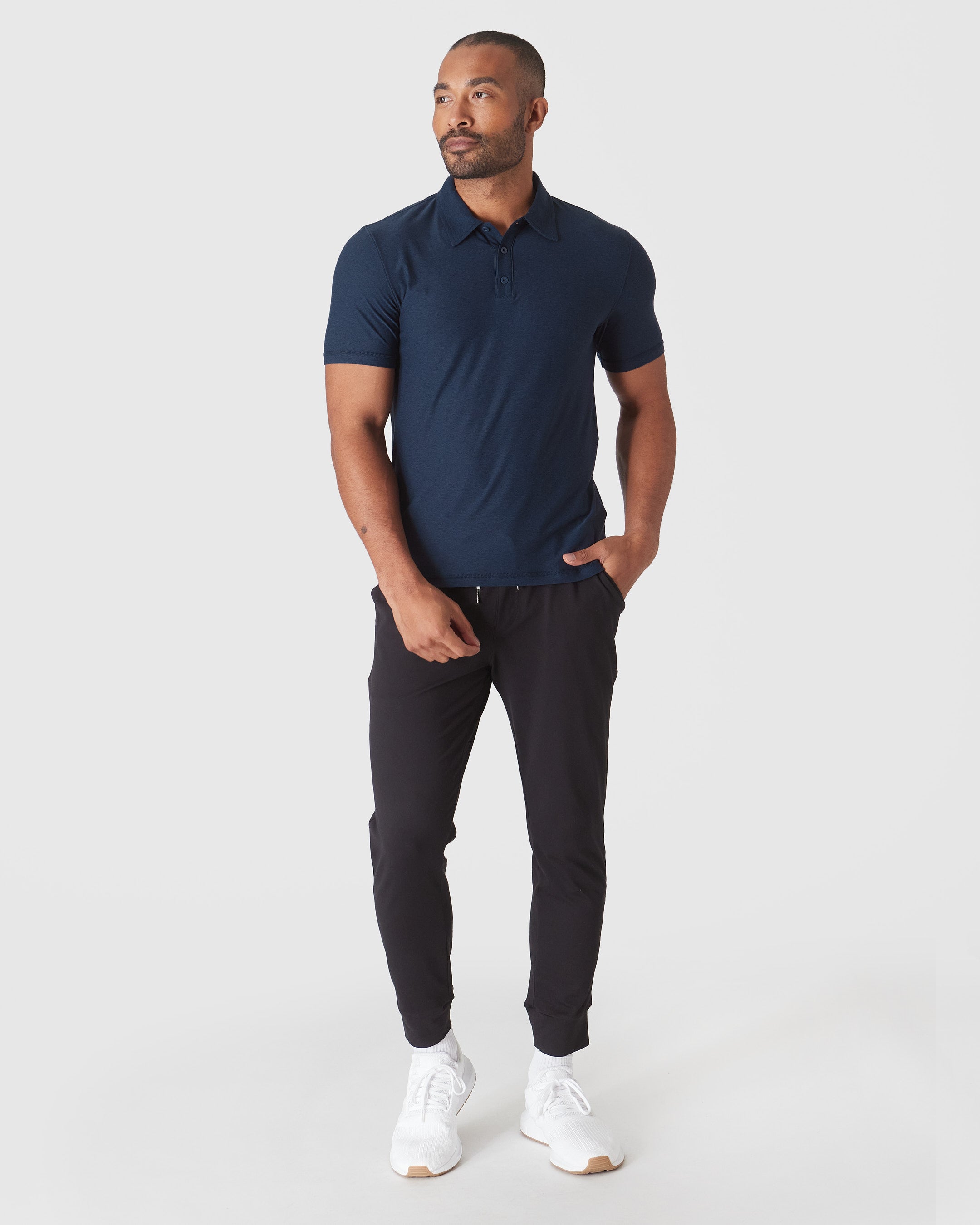Dark Heather Cadet Active Polo 2.0-VibeCloset