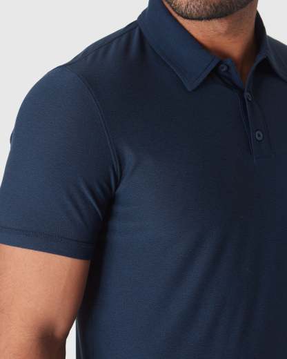 Dark Heather Cadet Active Polo 2.0-VibeCloset