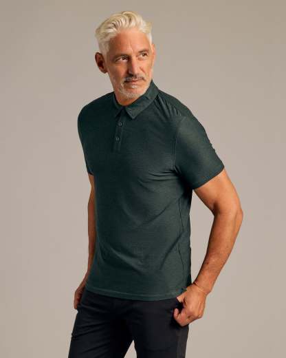 Dark Heather Active Polo 3-Pack-VibeCloset