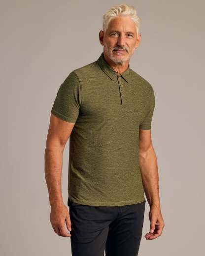 Dark Heather Active Polo 3-Pack-VibeCloset
