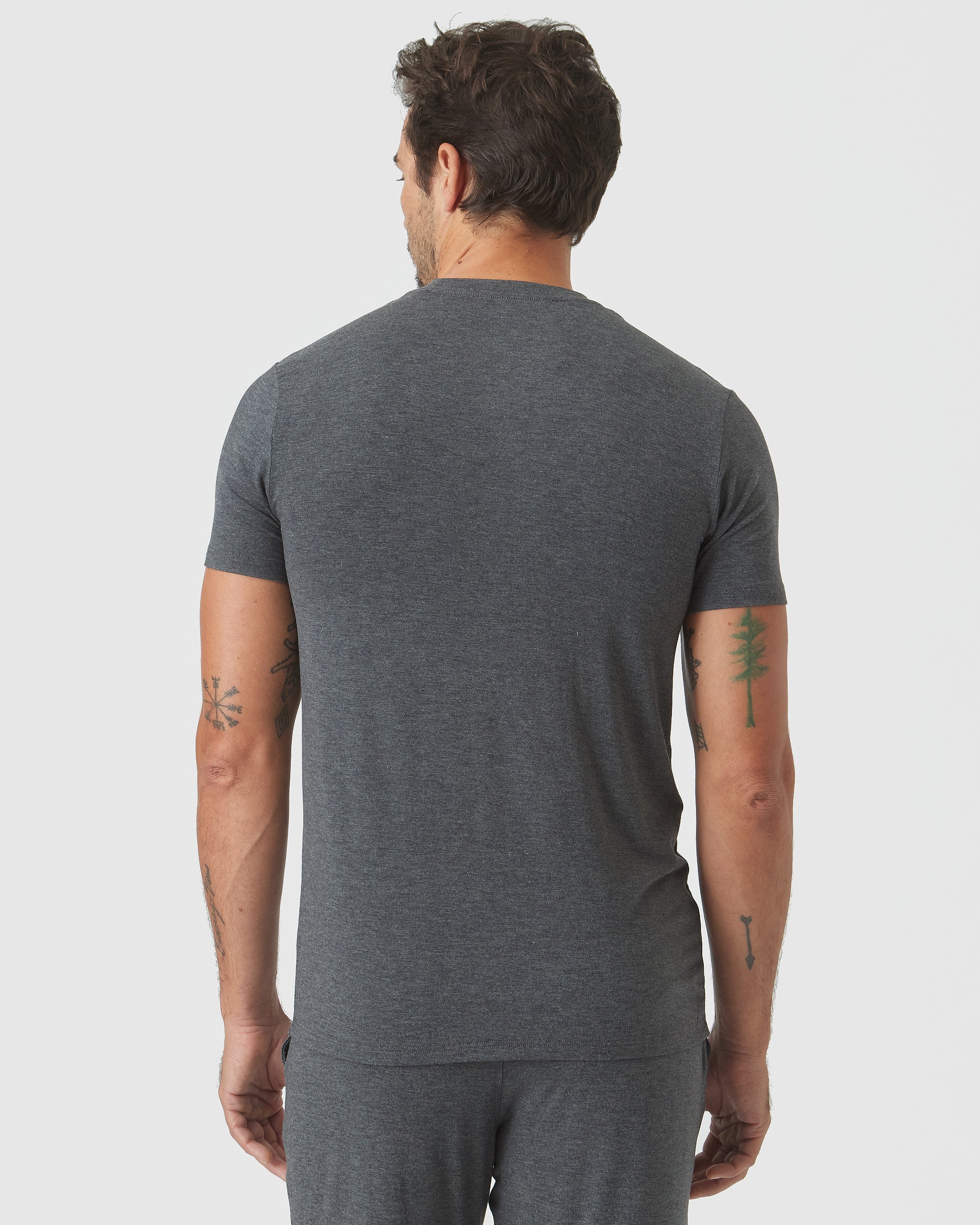 Charcoal Heather Gray Short Sleeve Loungewear Tee-VibeCloset