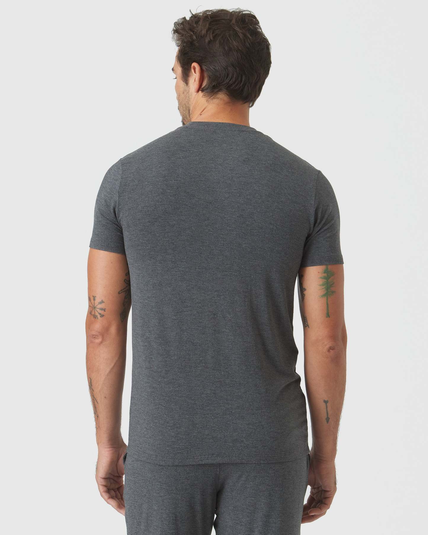 Charcoal Heather Gray Short Sleeve Loungewear Tee-VibeCloset