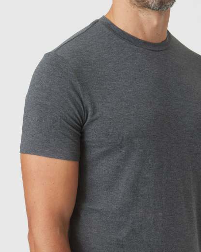 Charcoal Heather Gray Short Sleeve Loungewear Tee-VibeCloset
