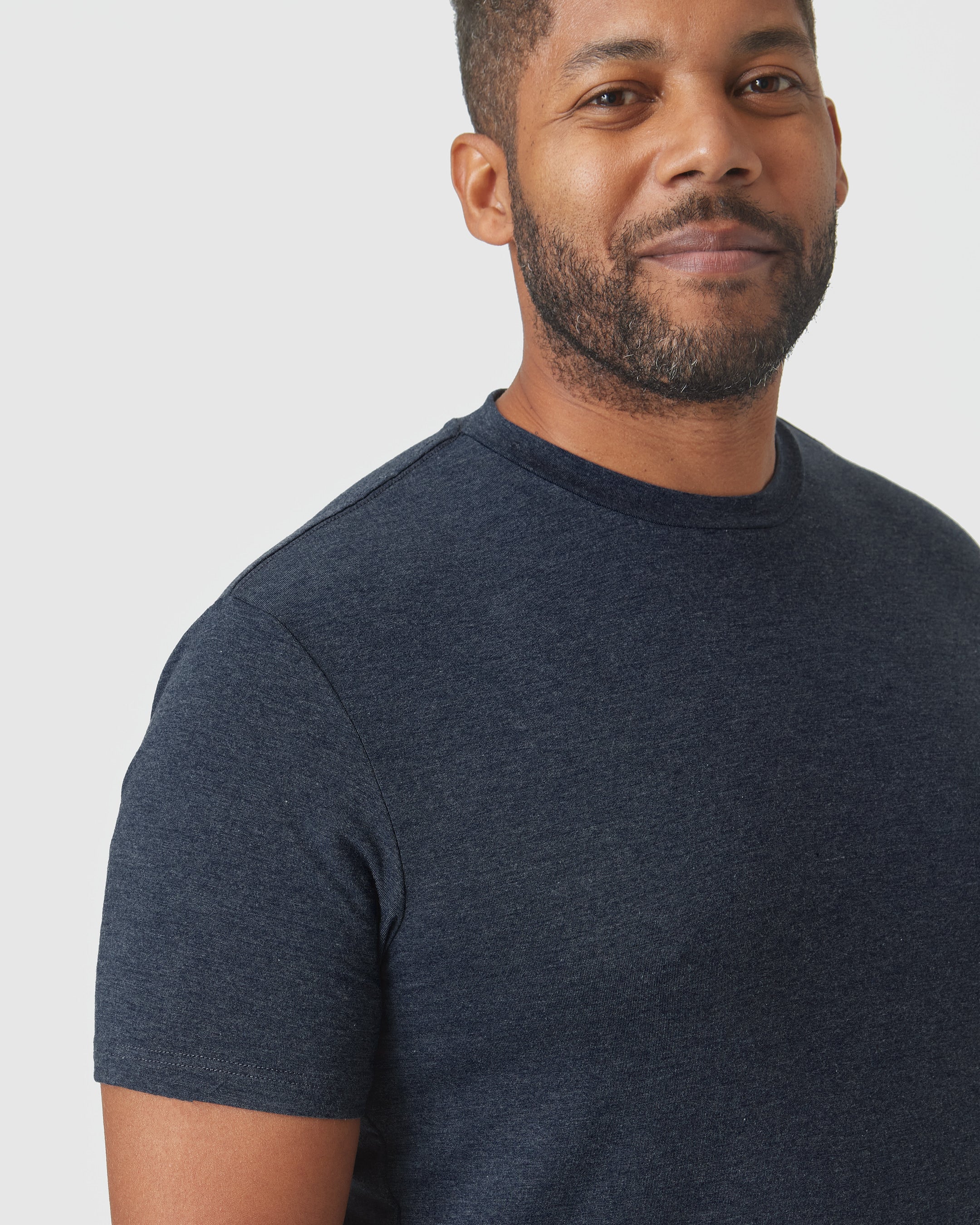 Heather Navy Short Sleeve Loungewear Tee-VibeCloset