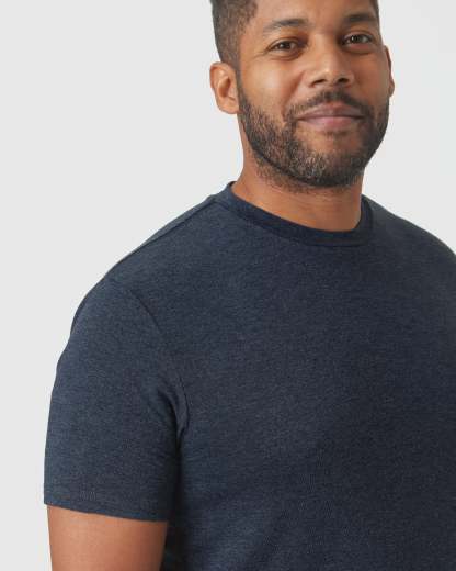 Heather Navy Short Sleeve Loungewear Tee-VibeCloset