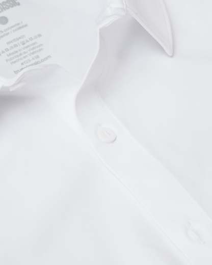 White Commuter Short Sleeve Shirt-VibeCloset