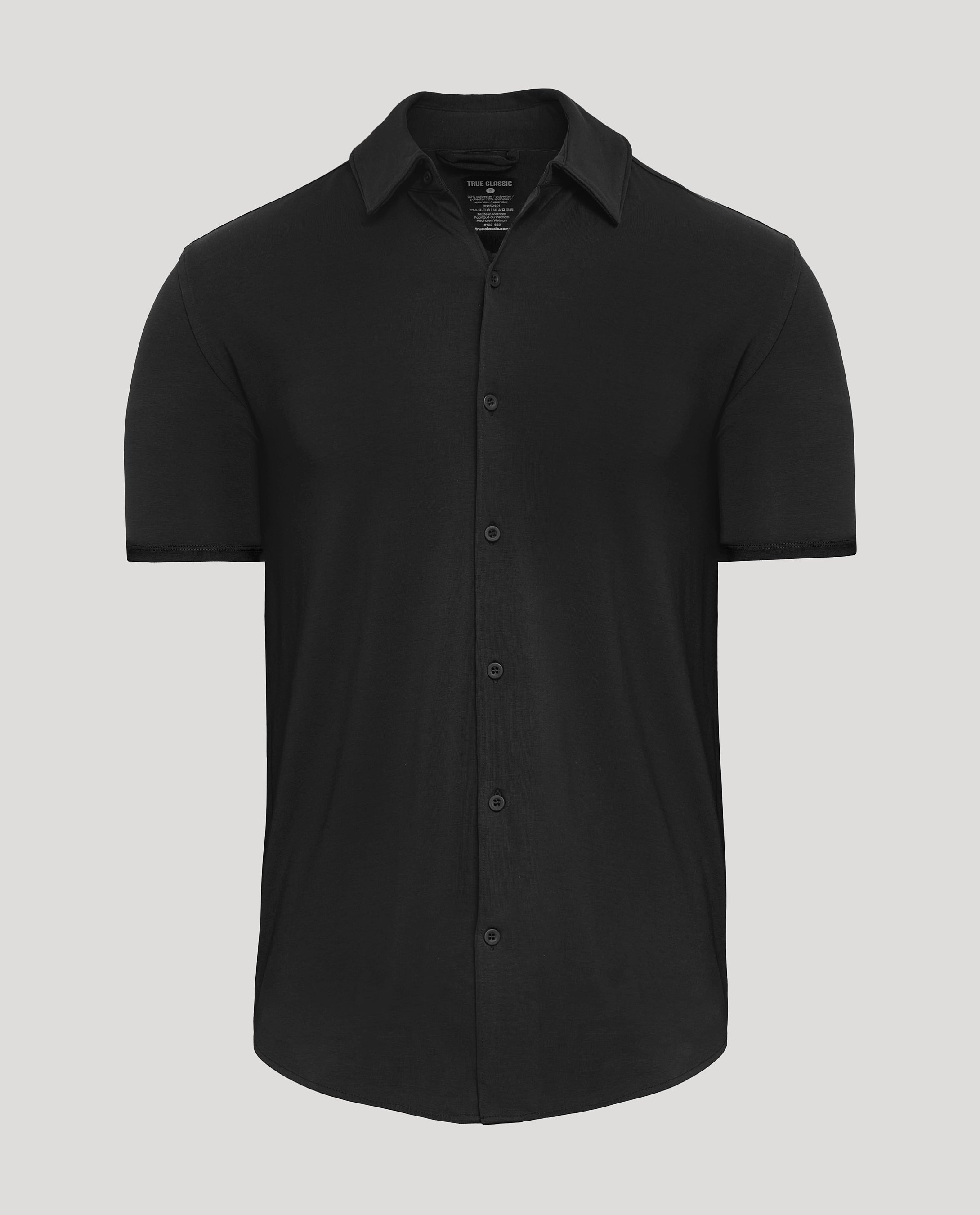 Black Short Sleeve Comfort Knit Shirt-VibeCloset