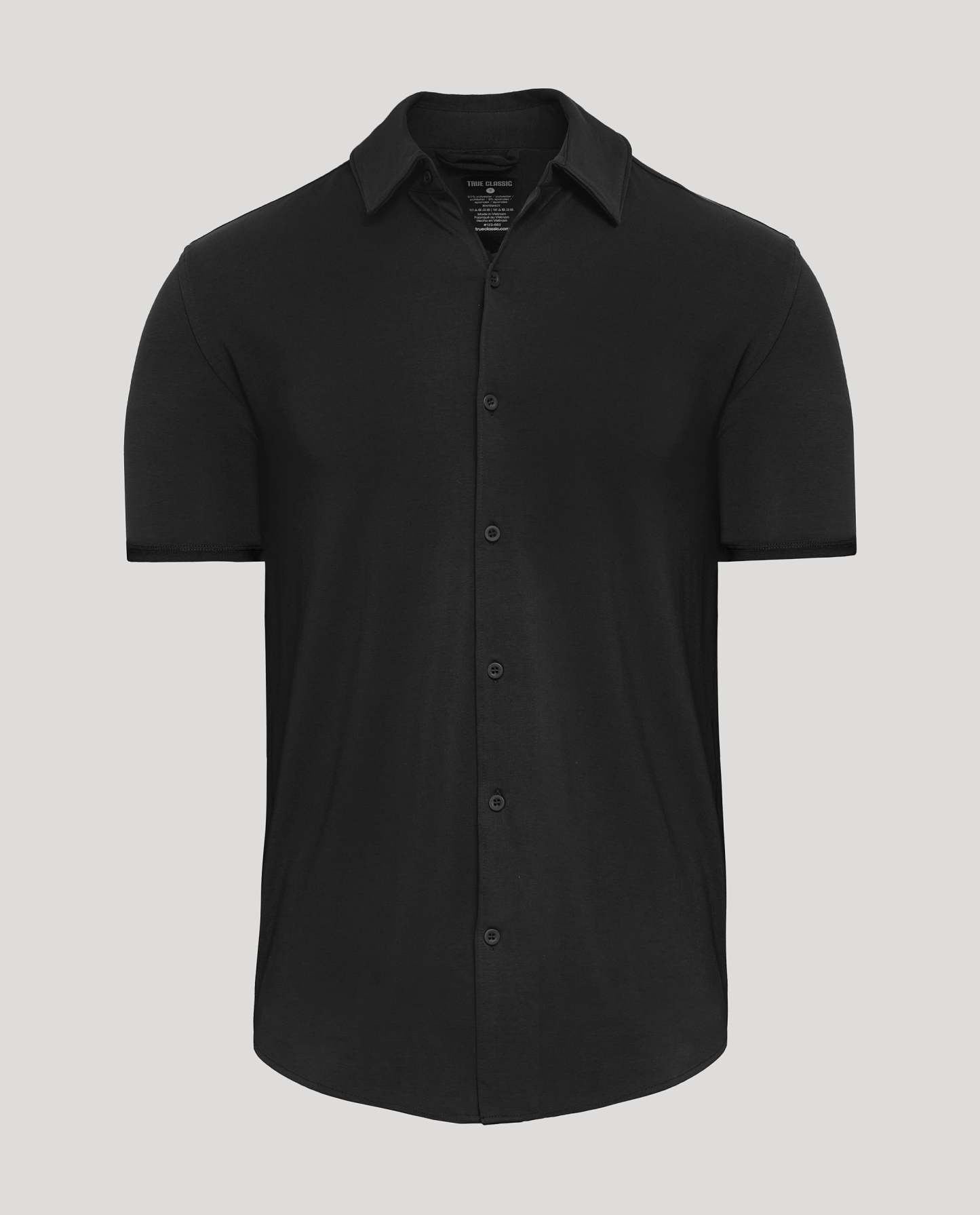 Black Short Sleeve Comfort Knit Shirt-VibeCloset