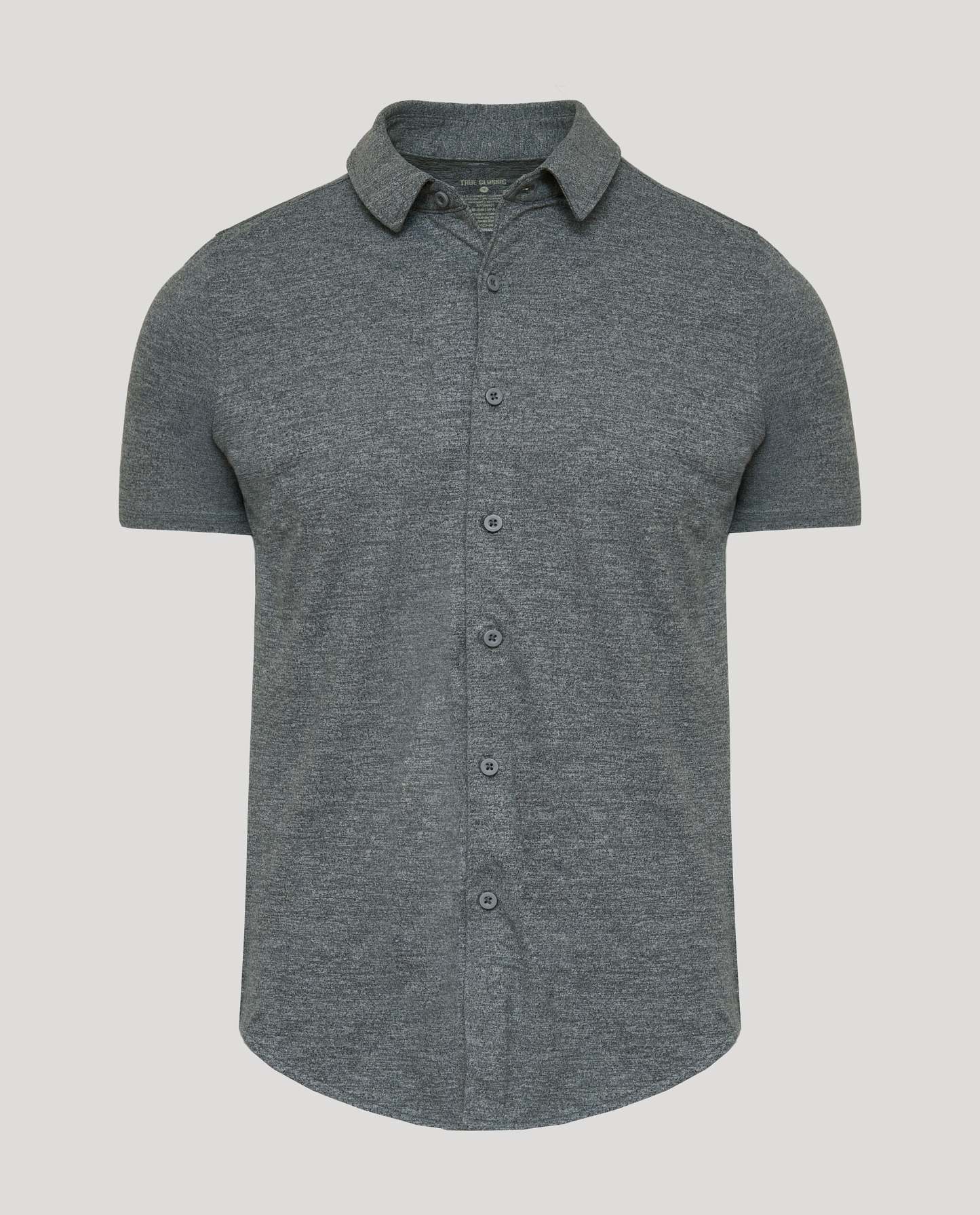 Charcoal Heather Gray Short Sleeve Comfort Knit Shirt-VibeCloset