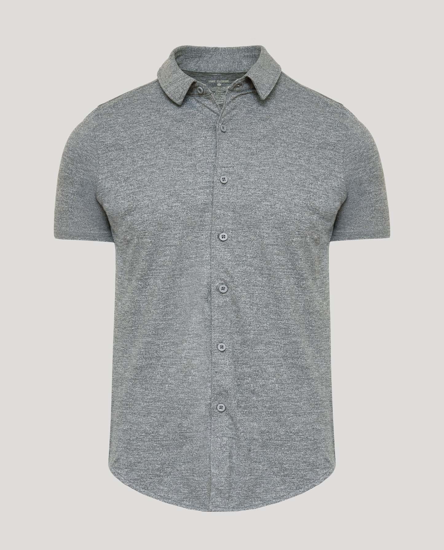 Heather Gray Short Sleeve Comfort Knit Shirt-VibeCloset