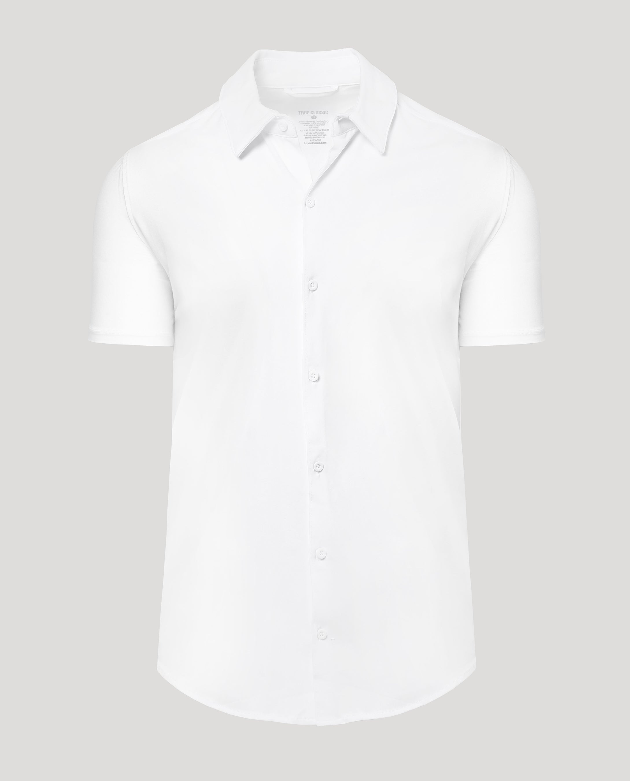 White Short Sleeve Comfort Knit Shirt-VibeCloset
