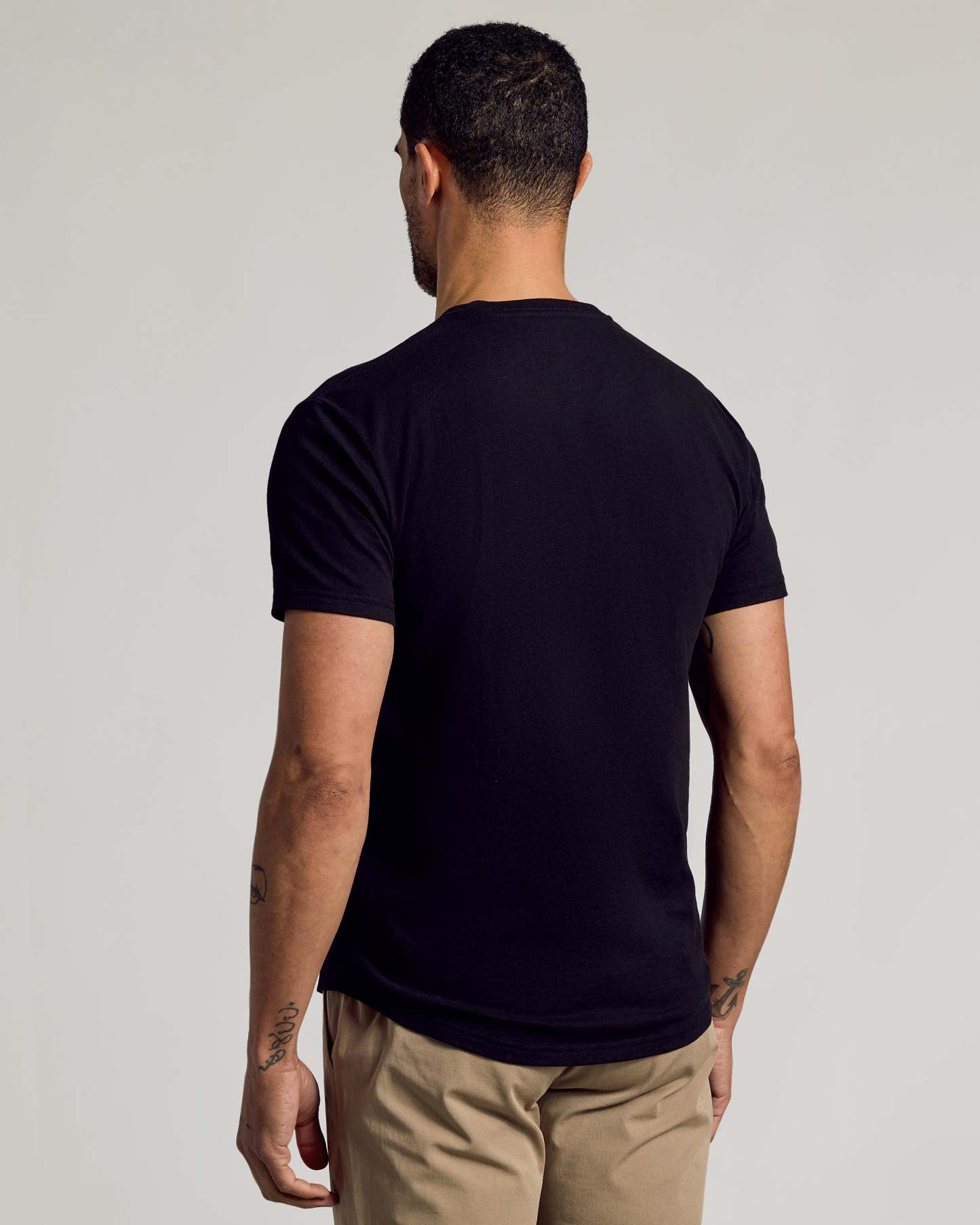 All Black Short Sleeve Curved Hem Crew 6-Pack-VibeCloset