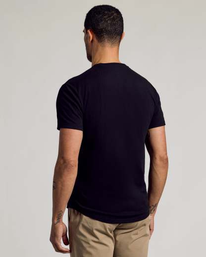 All Black Short Sleeve Curved Hem Crew 6-Pack-VibeCloset