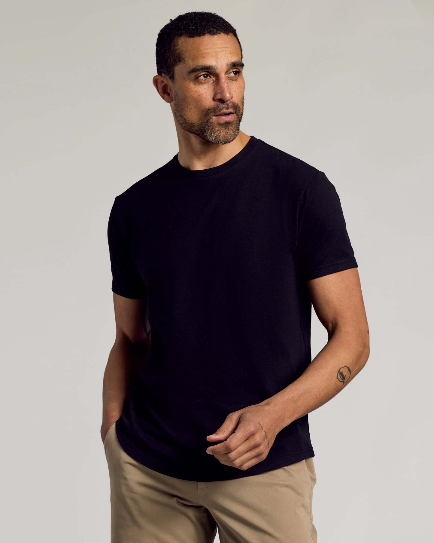 All Black Short Sleeve Curved Hem Crew 6-Pack-VibeCloset