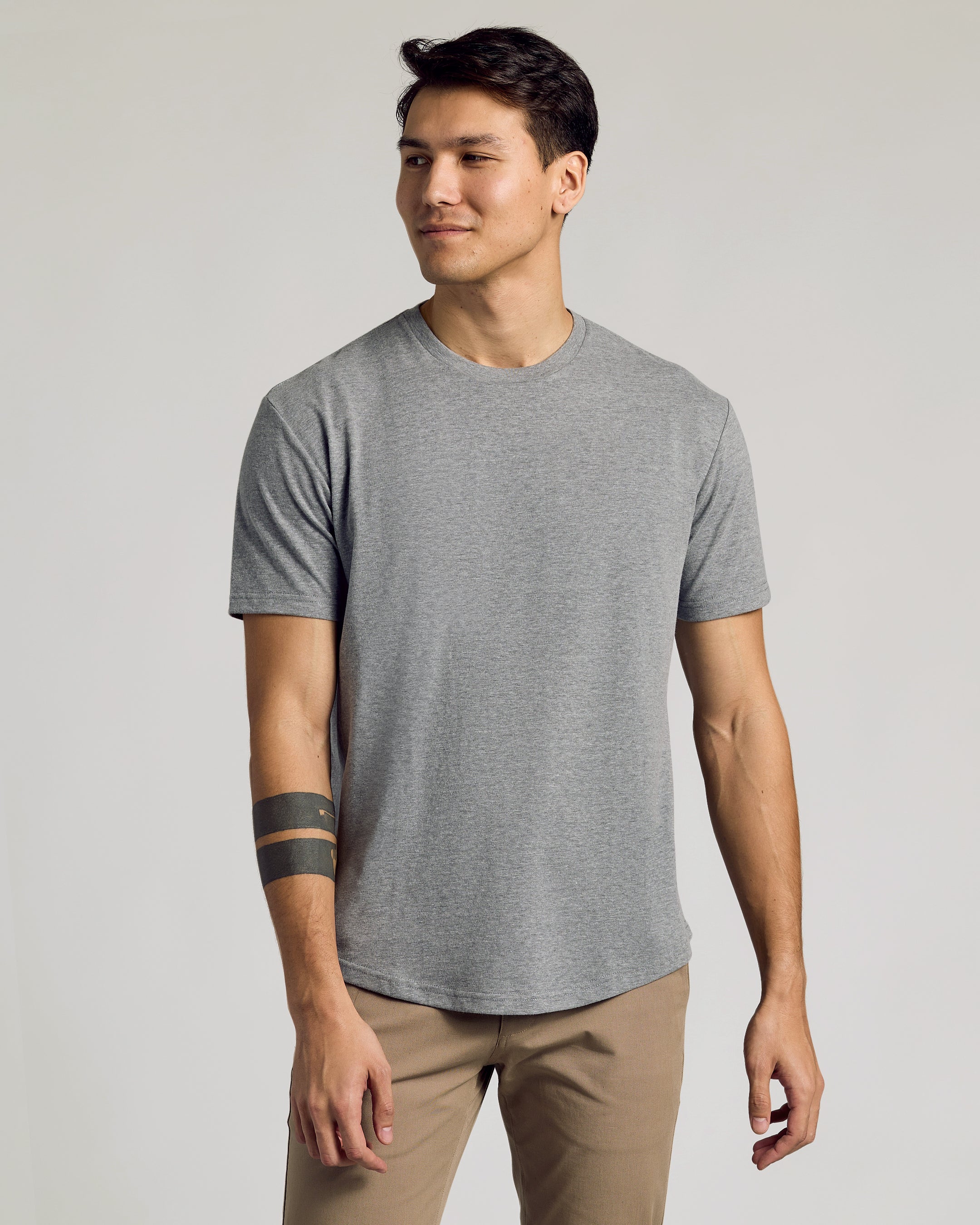 Short Sleeve Curved Hem Crew 3-Pack-VibeCloset