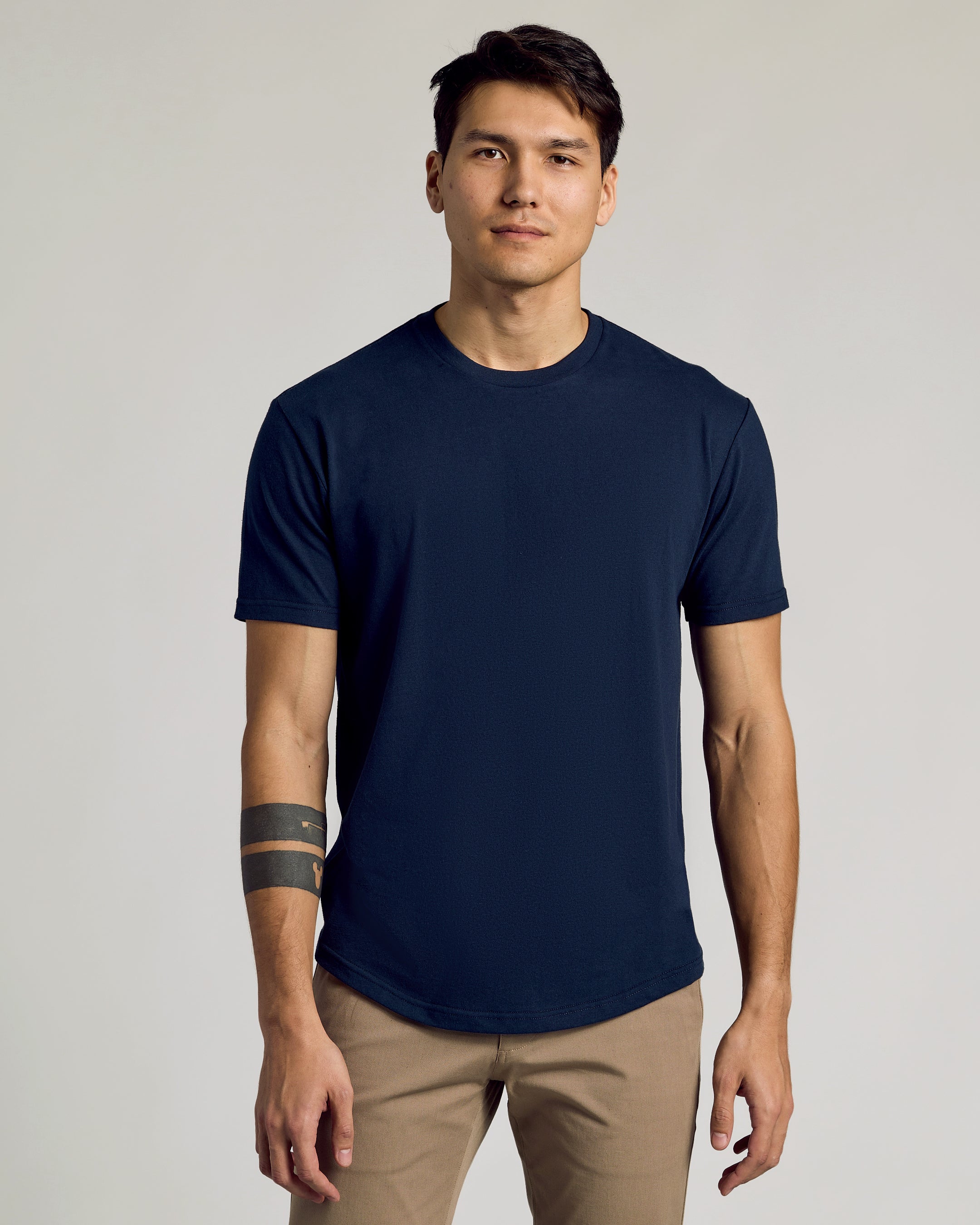 Short Sleeve Curved Hem Crew 3-Pack-VibeCloset