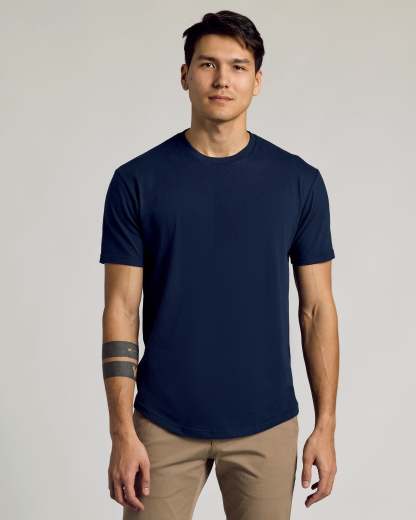 Short Sleeve Curved Hem Crew 3-Pack-VibeCloset