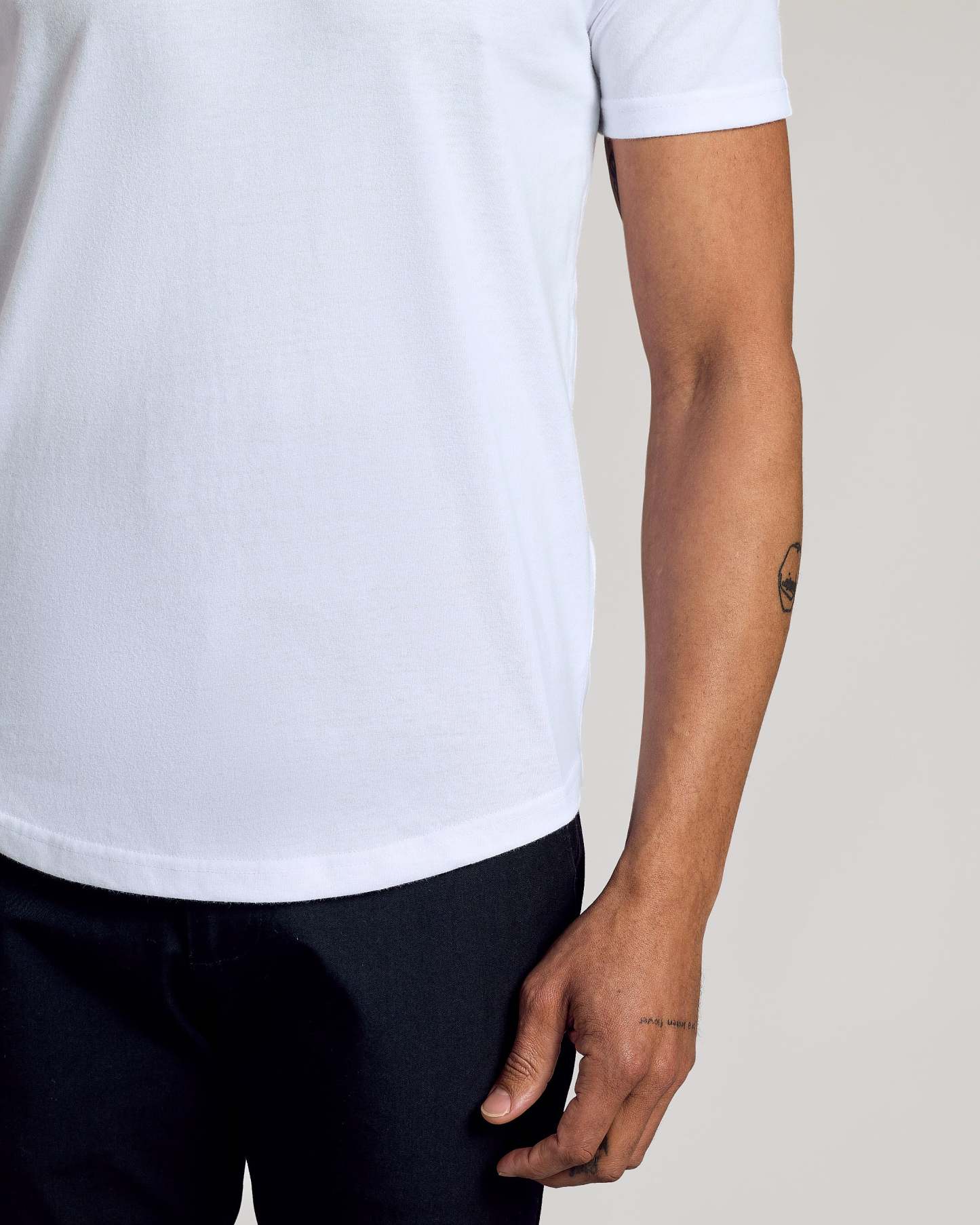 All White Short Sleeve Curved Hem Crew 6-Pack-VibeCloset