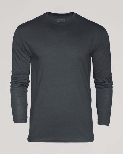 Carbon Long Sleeve Crew Neck Tee-VibeCloset