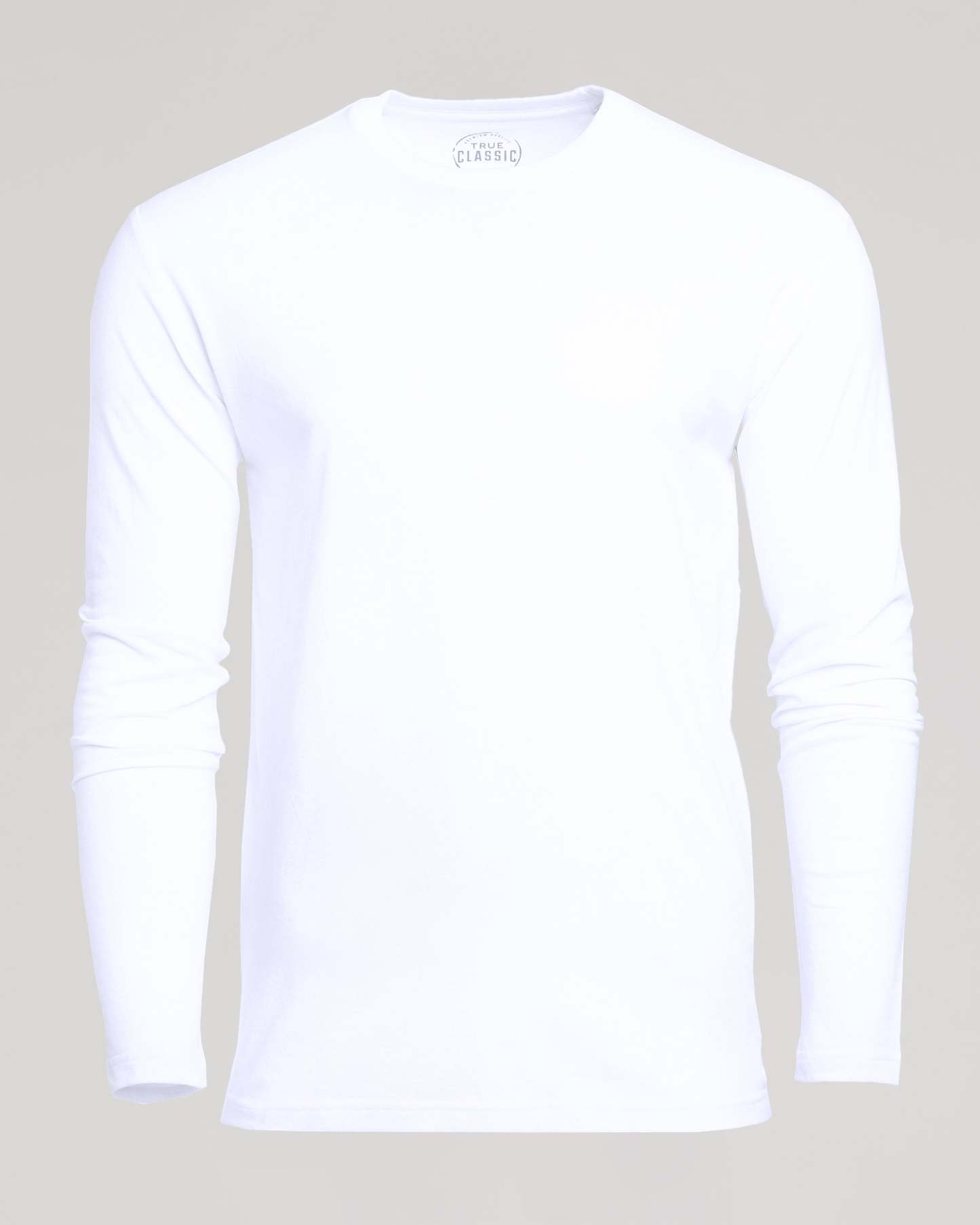 White Long Sleeve Crew Neck Tee-VibeCloset