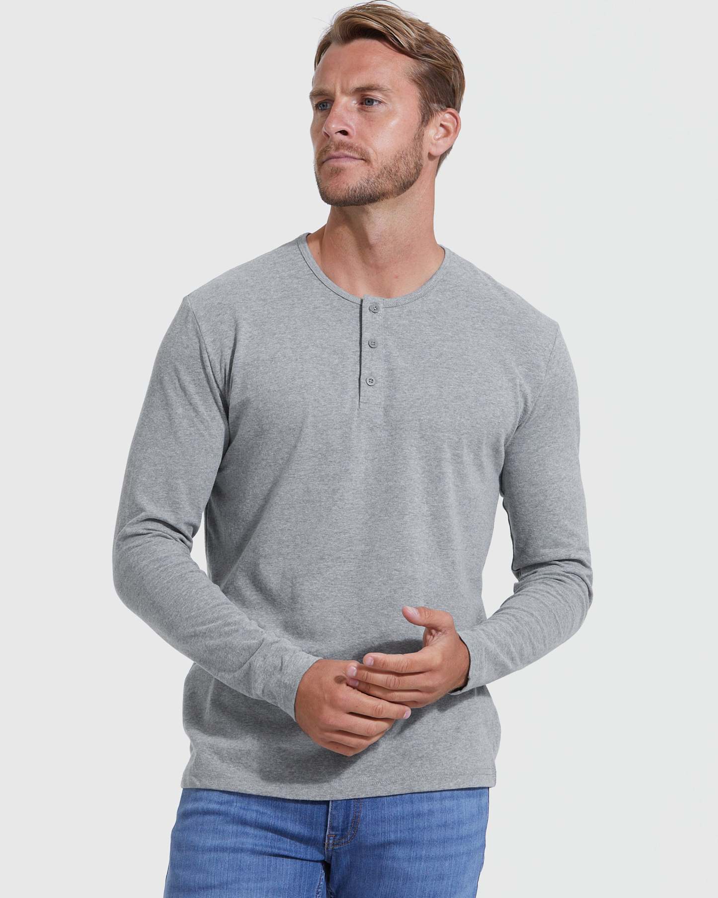 Classic Long Sleeve Henley 3-Pack-VibeCloset