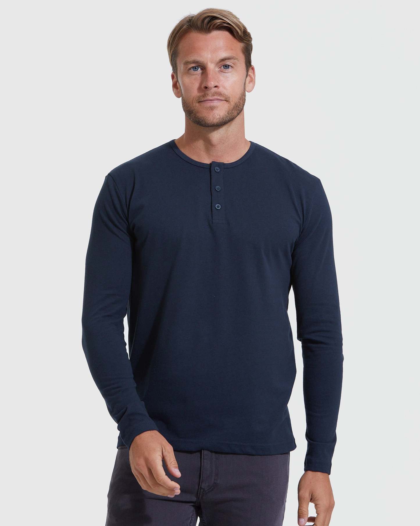 Classic Long Sleeve Henley 3-Pack-VibeCloset