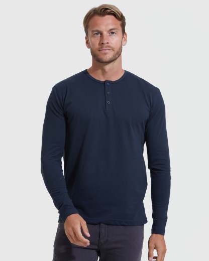 Classic Long Sleeve Henley 3-Pack-VibeCloset
