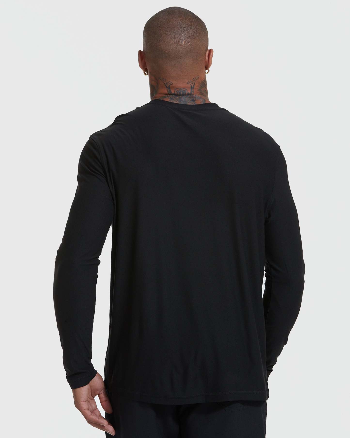 All Black Active Long Sleeve Crew T-Shirt 3-Pack-VibeCloset