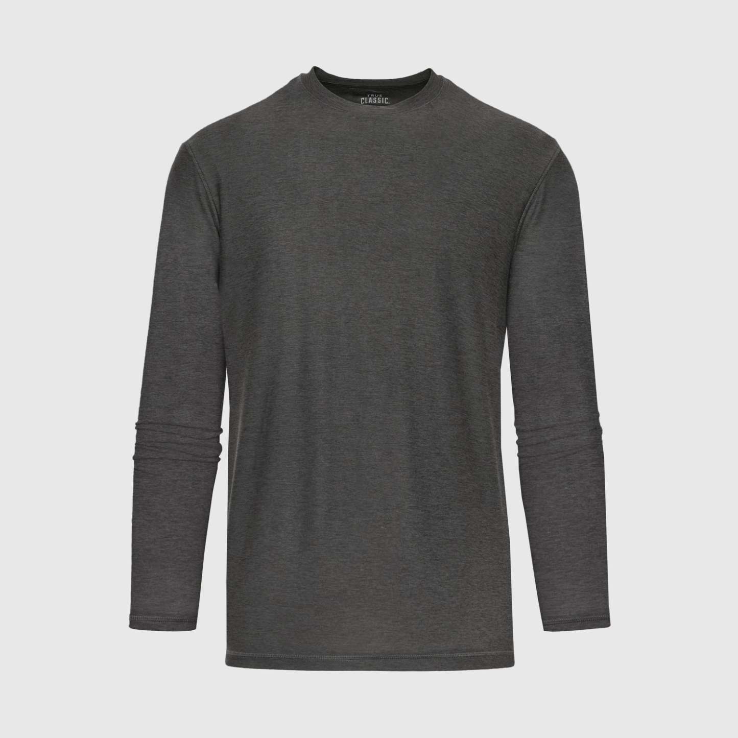 Charcoal Heather Gray Active Long Sleeve Crew T-Shirt-VibeCloset