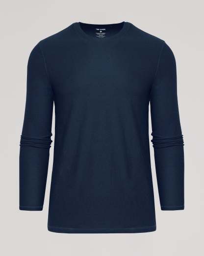 Dark Heather Fiord Active Long Sleeve Crew T-Shirt-VibeCloset