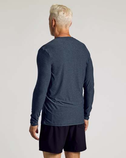 Dark Heather Fiord Active Long Sleeve Crew T-Shirt-VibeCloset