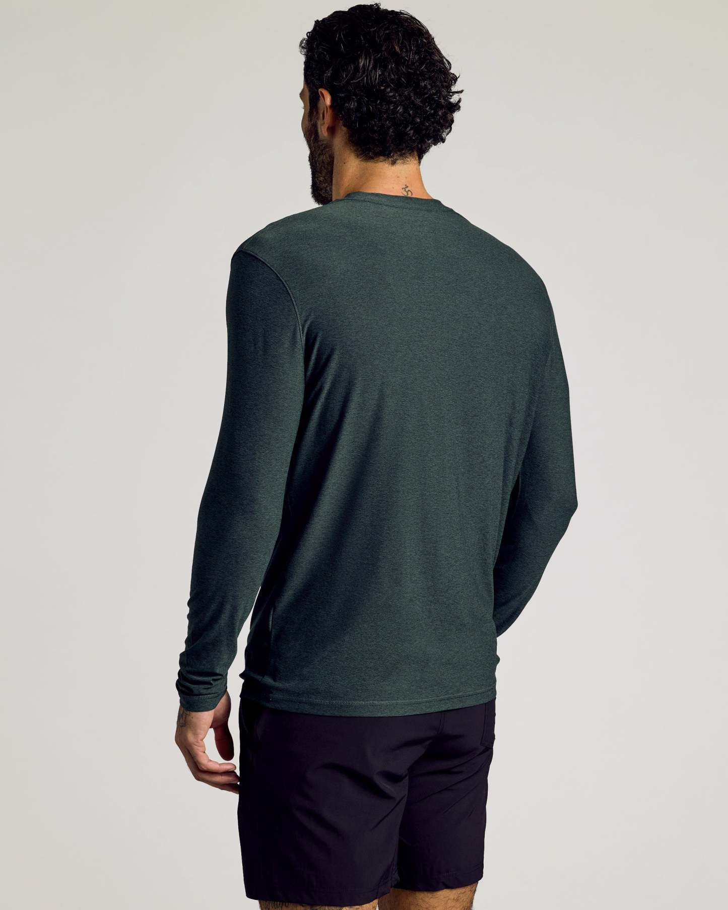 Dark Heather Forest Active Long Sleeve Crew T-Shirt-VibeCloset