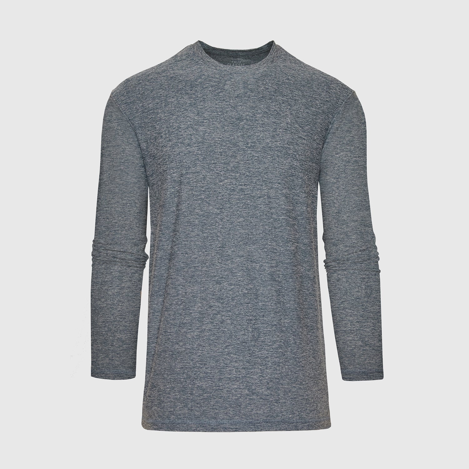 Heather Navy Active Long Sleeve Crew T-Shirt-VibeCloset