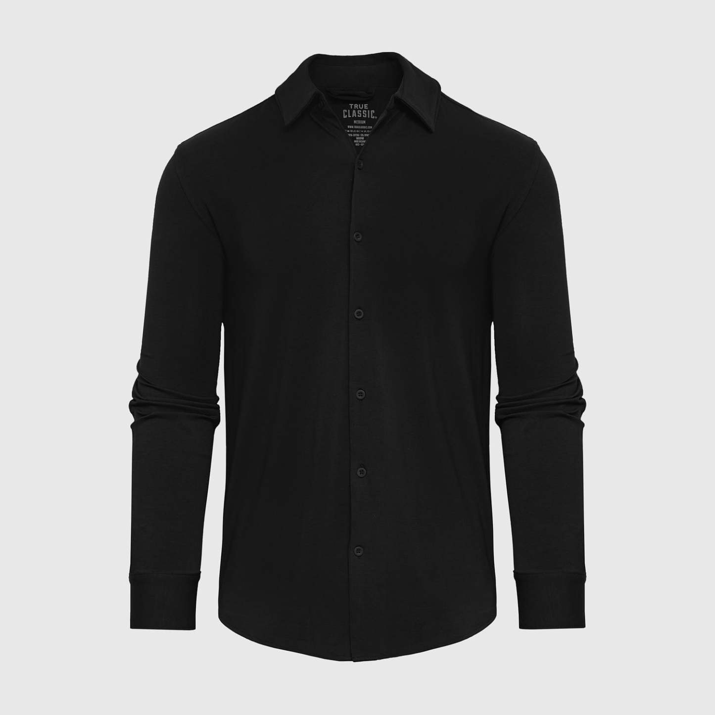 Black Long Sleeve Knit Shirt-VibeCloset