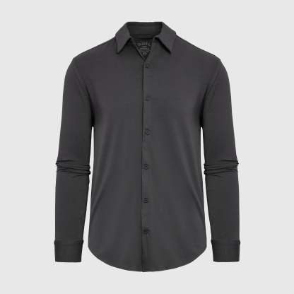 Carbon Long Sleeve Knit Shirt-VibeCloset