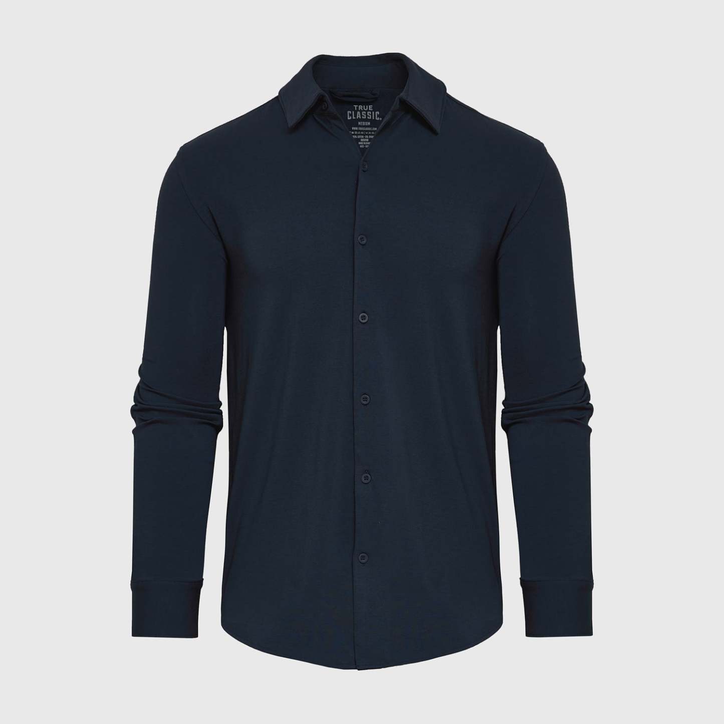 Navy Long Sleeve Knit Shirt-VibeCloset