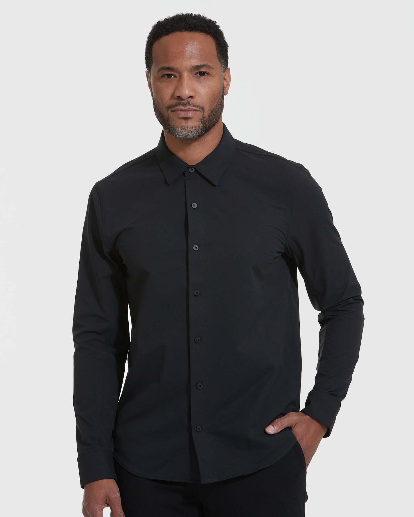 Black & White Commuter Long Sleeve Shirt 2-Pack-VibeCloset