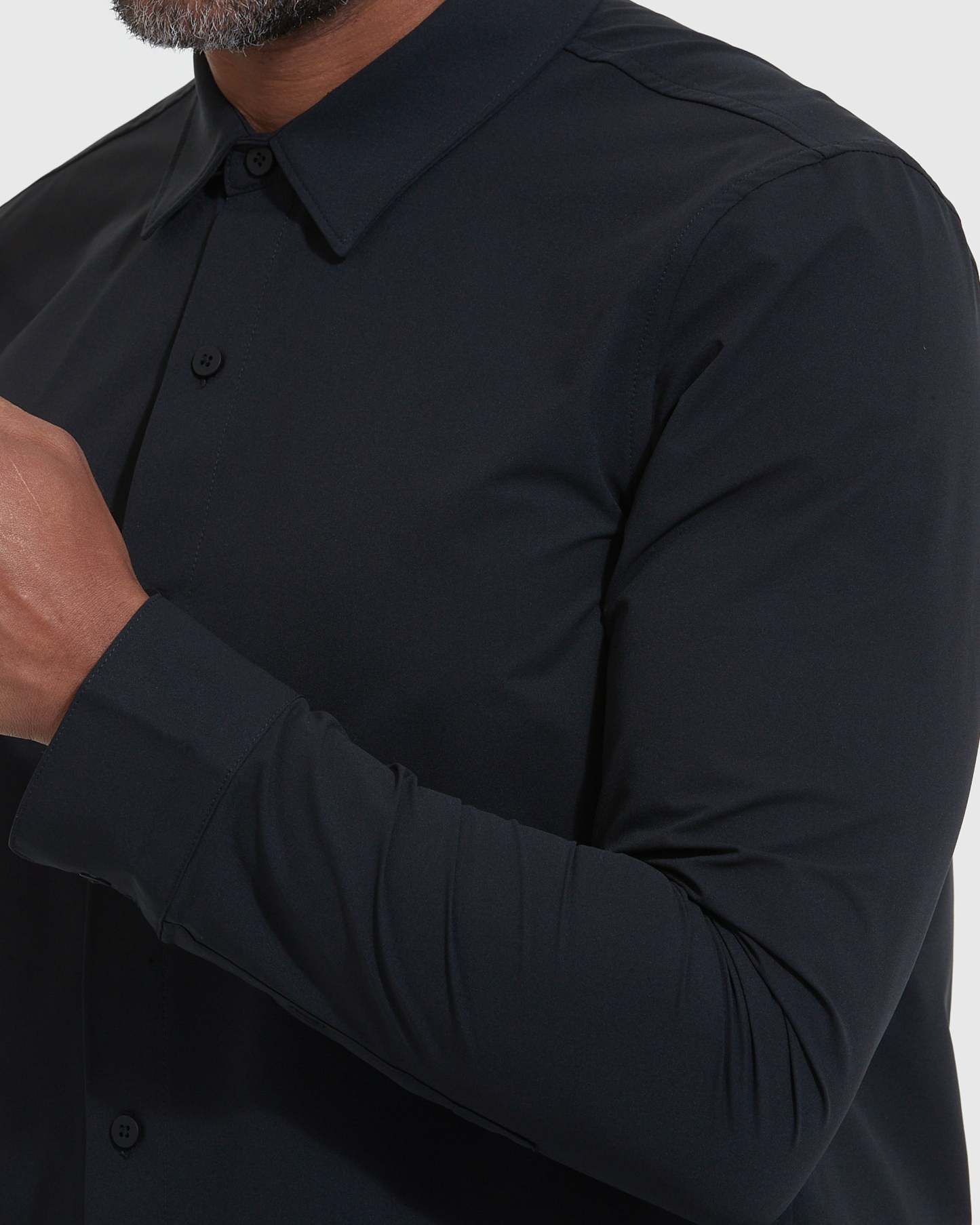 Black Commuter Long Sleeve Shirt-VibeCloset