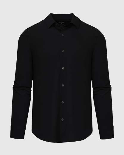 Black Performance Lightweight Dress Shirt-VibeCloset