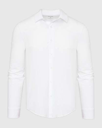 White Performance Lightweight Dress Shirt-VibeCloset