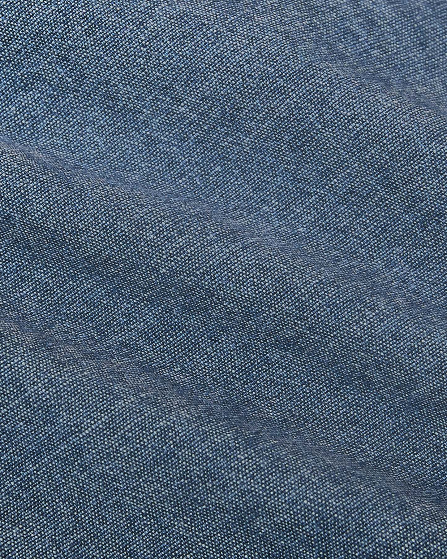 Light Indigo Wash Long Sleeve Chambray Shirt-VibeCloset