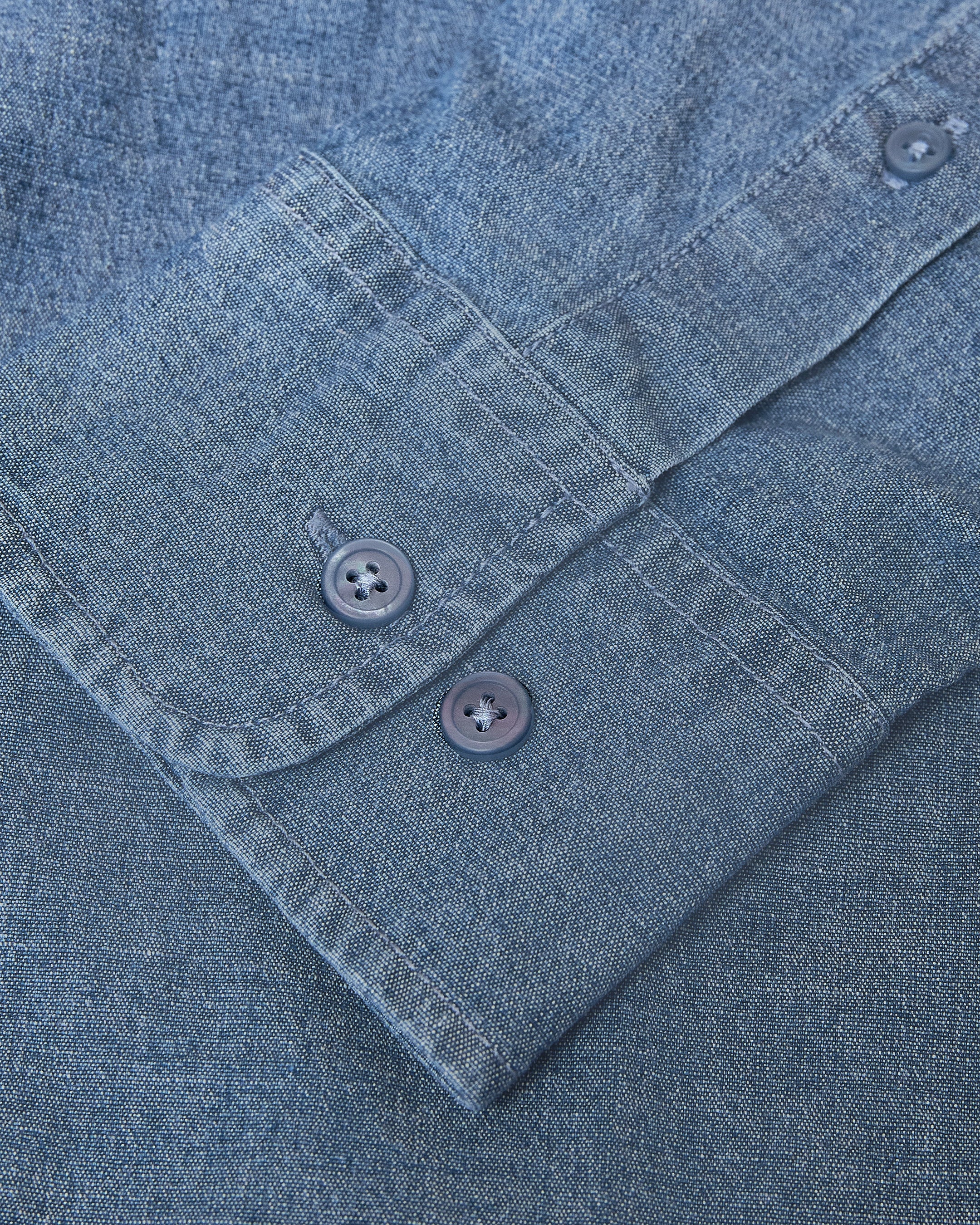 Light Indigo Wash Long Sleeve Chambray Shirt-VibeCloset